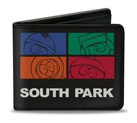 Bi-Fold Wallet SOUTH PARK Boys Face Blocks and Text Black/Multi Color