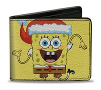 Bi-Fold Wallet SpongeBob SquarePants Wavy Arms Santa Holiday Christmas Pose Yell