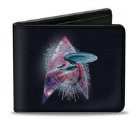 Bi-Fold Wallet STAR TREK THE NEXT GENERATION Starship Enterprise Voyages Icon Bl