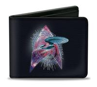 Bi-Fold Wallet STAR TREK THE NEXT GENERATION Starship Enterprise Voyages Icon Bl