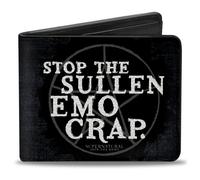 Bi-Fold Wallet STOP THE SULLEN EMO CRAP/Pentagram Black/Grays/White