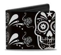 Bi-Fold Wallet Sugar Skulls Black/White