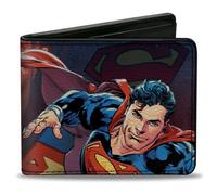 Bi-Fold Wallet Superman Flying Pose/Shield + Heat Vision Eyes Pose CLOSE-UP