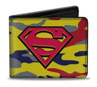 Bi-Fold Wallet Superman Shield Camo Yellow/Gray/Blue/Red