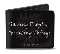 Bi-Fold Wallet Supernatural SAVING PEOPLE, HUNTING THINGS + Logo Black/Gray/Whit