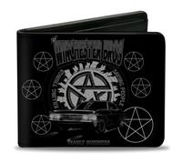 Bi-Fold Wallet Supernatural THE WINCHESTER BROS Impala/Pentagrams Scattered Blac