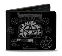 Bi-Fold Wallet Supernatural THE WINCHESTER BROS Impala/Pentagrams Scattered Blac
