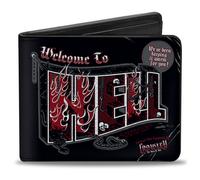 Bi-Fold Wallet Supernatural WELCOME TO HELL Flames/Skulls/Chains Black/Gray/Red/