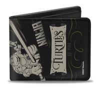 Bi-Fold Wallet TEENAGE MUTANT NINJA TURTLES Est. 1984 Action Poses Black/White