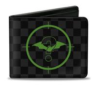 Bi-Fold Wallet The Batman Movie Batman and Riddler Target Logo Checker Black/Gra