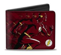 Bi-Fold Wallet The Flash Running Pose/Bolts Trails Reds