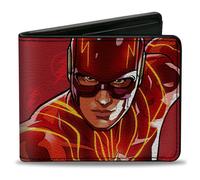 Bi-Fold Wallet The Flash Running Pose with Lightning Icon Reds