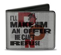 Bi-Fold Wallet The Godfather I'LL MAKE HIM AN OFFER and Title Logo News Print Wh