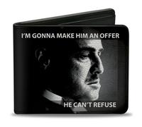 Bi-Fold Wallet The Godfather Vito Corleone I'M GONNA MAKE HIM AN OFFER Pose Blac