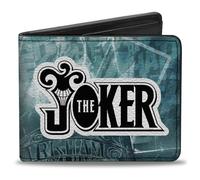 Bi-Fold Wallet THE JOKER Straight Jacket Pose and Title Logo Blues/Black/White