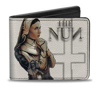 Bi-Fold Wallet THE NUN Sister Irene Rosary/Lantern Pose Ivory/Grays