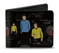 Bi-Fold Wallet The Original Star Trek Crew Poses and Icons Black/Multi Color