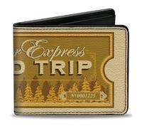 Bi-Fold Wallet THE POLAR EXPRESS ROUND TRIP Train Ticket Golds