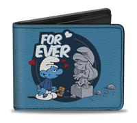 Bi-Fold Wallet - The Smurfs Sculptor Smurf Forever True Love Pose A... ACC NUOVO