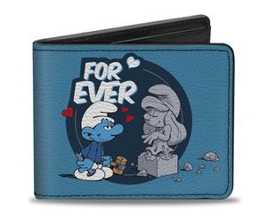 Bi-Fold Wallet - The Smurfs Sculptor Smurf Forever True Love Pose A... ACC NUOVO