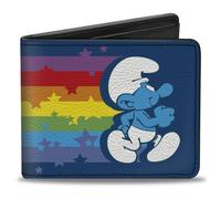 Bi-Fold Wallet - The Smurfs Walking Rainbow Pose Blue/Rainbow ACC NUOVO