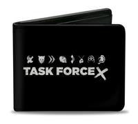 Bi-Fold Wallet The Suicide Squad TASK FORCE X Character Icons Black/White