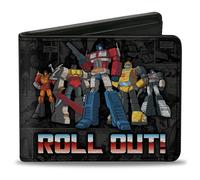 Bi-Fold Wallet Transformers Autobots ROLL OUT Pose and Shield Comic Panels Grays