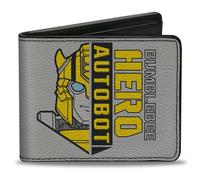 Bi-Fold Wallet Transformers BUMBLEBEE ON A MISSION and Sports Car Gray