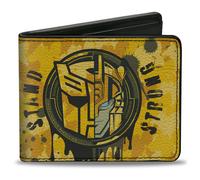 Bi-Fold Wallet TRANSFORMERS Bumblebee STAND STRONG Autobot Icon Splatter Yellows