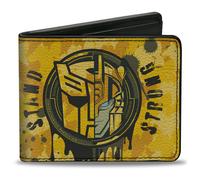 Bi-Fold Wallet TRANSFORMERS Bumblebee STAND STRONG Autobot Icon Splatter Yellows