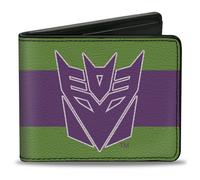 Bi-Fold Wallet Transformers Decepticon Shield and Stripe Green/Purple/White