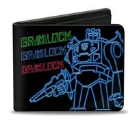 Bi-Fold Wallet Transformers Electric GRIMLOCK Pose and Autobot Circuit Logo Blac