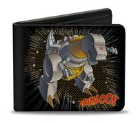 Bi-Fold Wallet Transformers GRIMLOCK Tyrannosaurus Rex Halftone Pose and Logo Bl