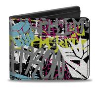 Bi-Fold Wallet Transformers Icons and Names Graffiti Collage Black/Multi Color