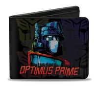 Bi-Fold Wallet Transformers OPTIMUS PRIME Pose/Autobot Fade Black/Multi Color