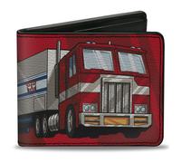 Bi-Fold Wallet Transformers Optimus Prime Semi Truck and Autobot Shield Reds