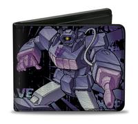 Bi-Fold Wallet Transformers SHOCKWAVE Poses and Decepticon Shield Rays Black/Pur