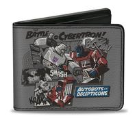 Bi-Fold Wallet TRANSFORMERS THE BATTLE OF CYBERTRON Scene and Title Logo Gray