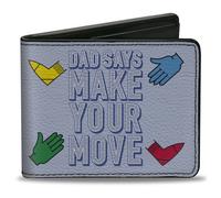 Bi-Fold Wallet Twister DAD SAYS MAKE YOUR MOVE and Game Icons Light Blue/Multi C