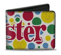 Bi-Fold Wallet TWISTER Game Icons and Circle Expressions White/Multi Color