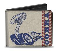 Bi-Fold Wallet Vintage Cobra Jet Logo/COBRA Stars + FORD Script Ivory/Navy/Red