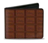 Bi-Fold Wallet Willy Wonka and the Chocolate Factory WONKA Bar Blocks Browns