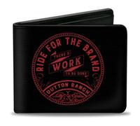Bi-Fold Wallet Yellowstone RIDE FOR THE BRAND DUTTON RANCH Logo Black/Red