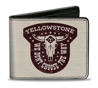 Bi-Fold Wallet YELLOWSTONE WE DON'T CHOOSE THE WAY Badge White/Brown