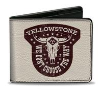 Bi-Fold Wallet YELLOWSTONE WE DON'T CHOOSE THE WAY Badge White/Brown