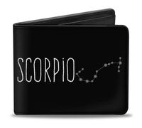 Bi-Fold Wallet Zodiac SCORPIO/Constellation Black/White