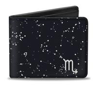 Bi-Fold Wallet Zodiac Scorpio Symbol/Constellations Black/White