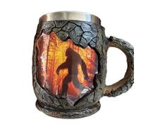 Bi-gfoot - Tazza da caffè a tema foreste e fuoco, a tema "Wilderness", da 190,9 ml, per appassionati di campeggio all'aperto, credenti criptici e amanti della natura