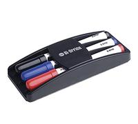Bi-Office AA0106 Pennarelli Cancellabile a Secco e Cancellino, Colori Nero/Blu/Rosso