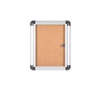 Bi-Office Bacheca Enclore Extra In Sughero, Bacheca Con Anta Battente Per Interni in Alluminio, Verticale 1 x A4